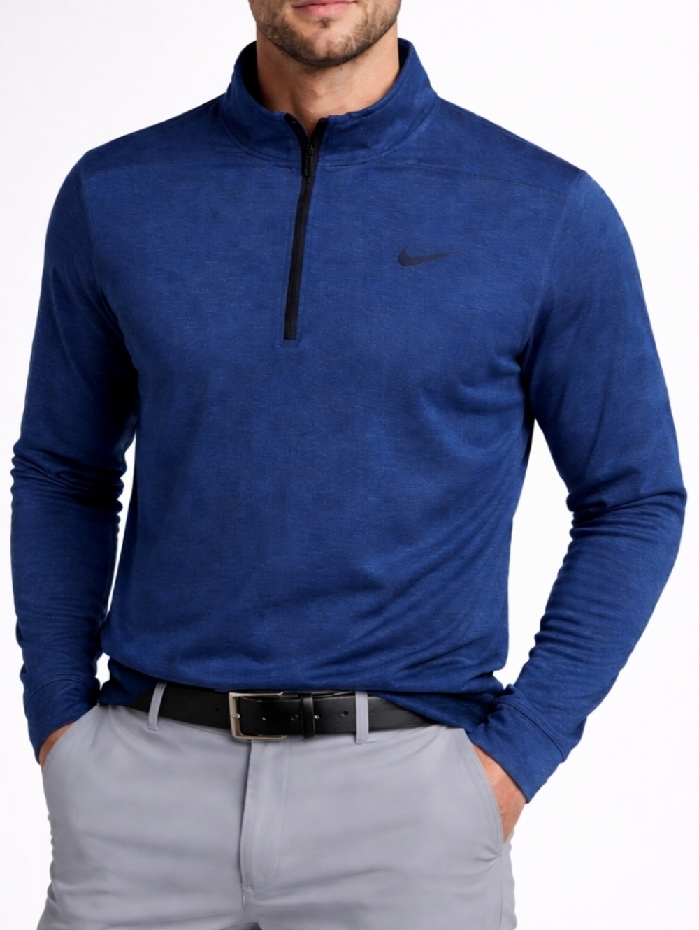 ⛳️ NIKE Golf Therma-Fit Quarter-Zip Blue Pullover Mens Size Large